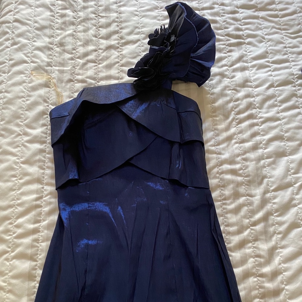 Navy Blue One Shoulder Cocktail Dress - NEVER WORN